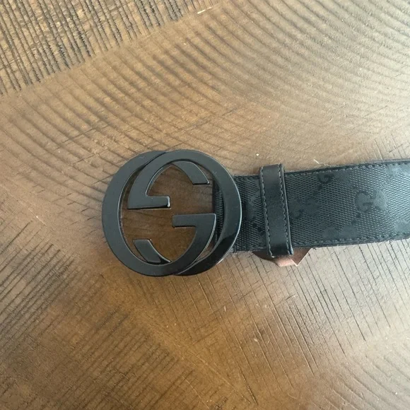 Athentic Gucci Black Monogram Belt - Picture 1 of 4